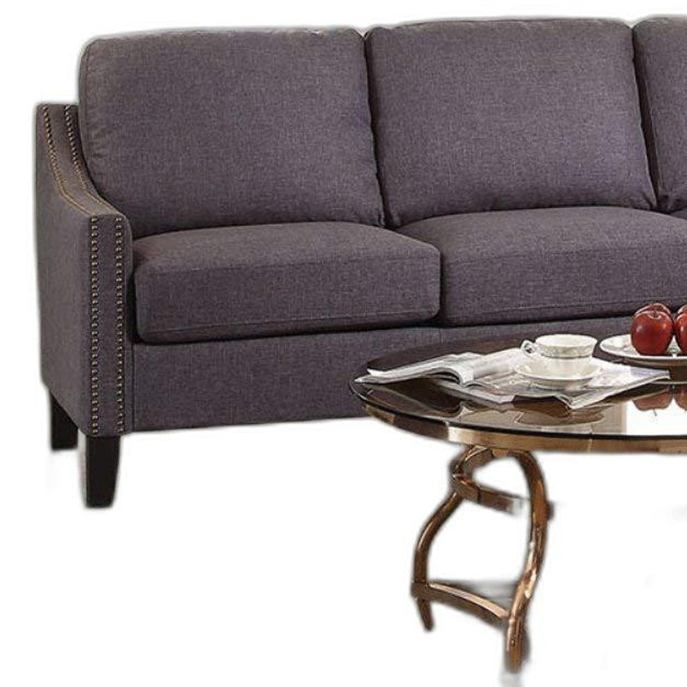Gray Linen Sofa By Homeroots | Sofas | Modishstore - 3