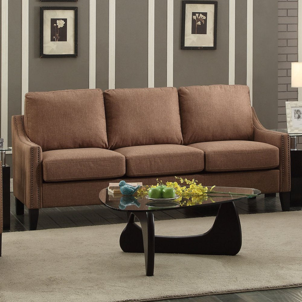 Brown Linen Sofa By Homeroots | Sofas | Modishstore