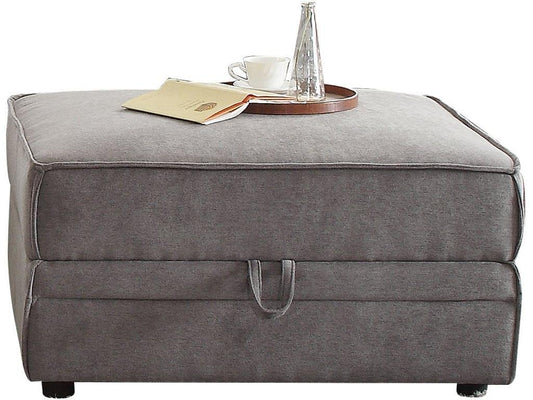 Gray Velvet Ottoman With Storage By Homeroots