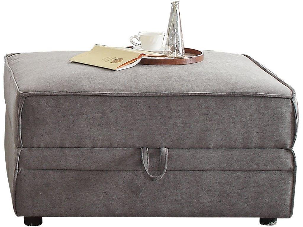 Gray Velvet Ottoman With Storage By Homeroots | Ottomans | Modishstore