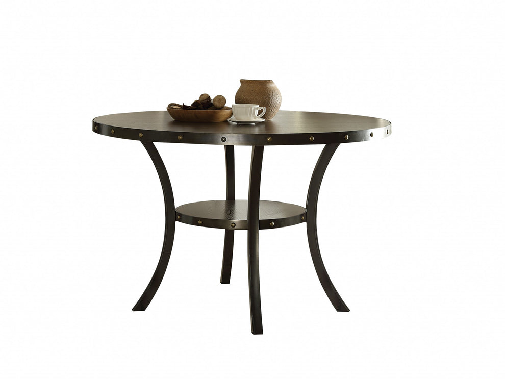 48' Oak Round Dining Table By Homeroots | Dining Tables | Modishstore - 2