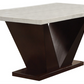 Contemporary White Marble And Walnut Dining Table By Homeroots | Dining Tables | Modishstore