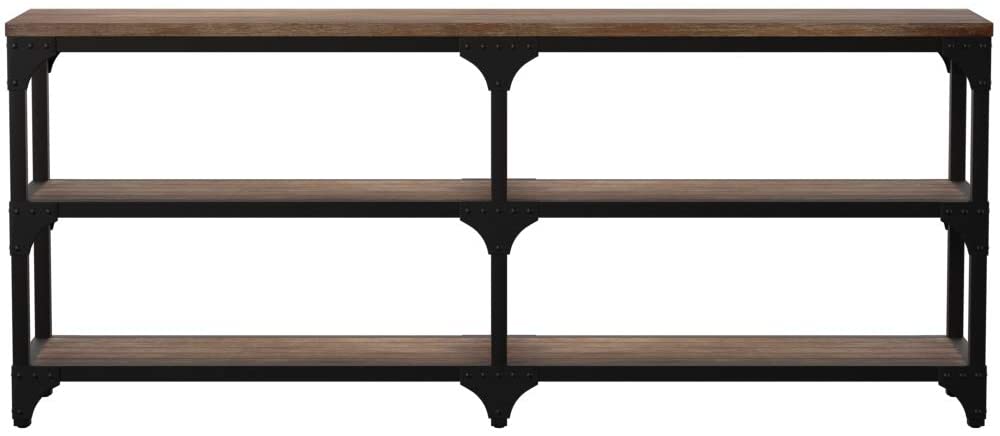 72' Rustic Weathered Oak Finish Console Storage Table By Homeroots | Console Tables | Modishstore - 3
