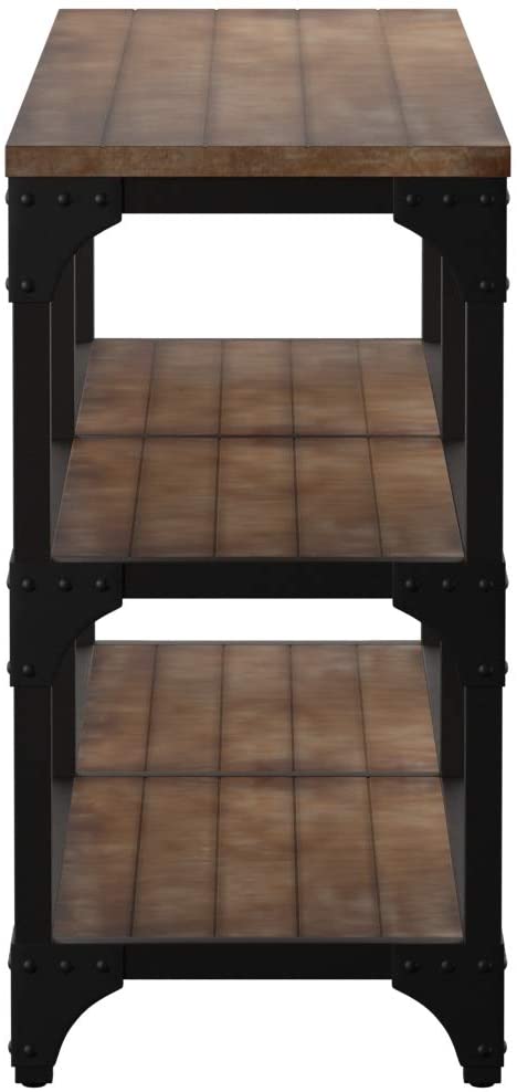 72' Rustic Weathered Oak Finish Console Storage Table By Homeroots | Console Tables | Modishstore - 4