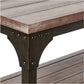 60' Rustic Weathered Oak Console Storage Table By Homeroots | Console Tables | Modishstore - 5