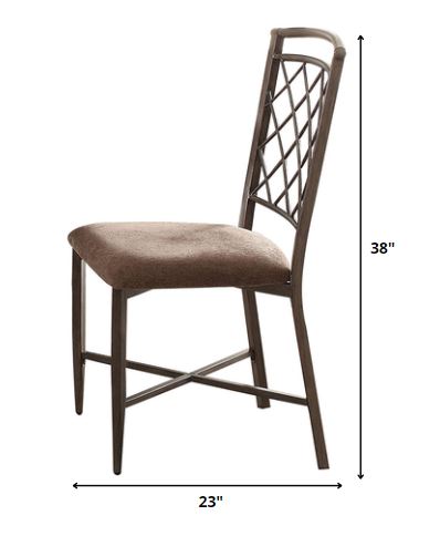 2Pc Fabric And Antique Side Chair By Homeroots | Dining Chairs | Modishstore - 2