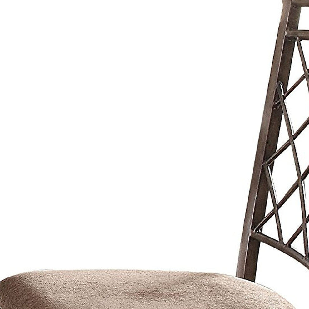 2Pc Fabric And Antique Side Chair By Homeroots | Dining Chairs | Modishstore - 5