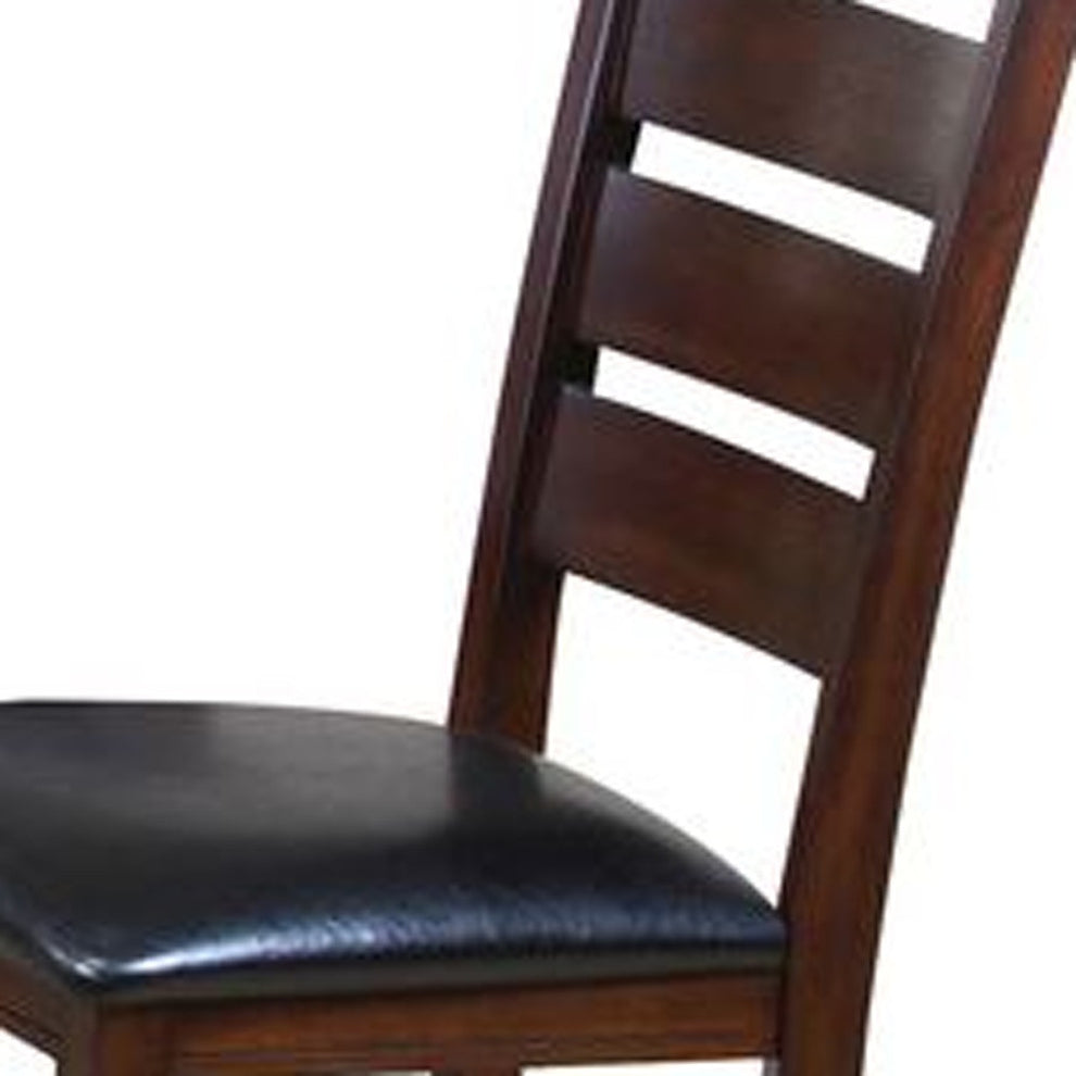 2Pc Black And Espresso Side Chair By Homeroots - 286030 | Dining Chairs | Modishstore - 2