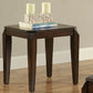 Faceted Corner Walnut Square End Table By Homeroots | End Tables | Modishstore