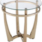 25' X 23' Champagne And Clear Glass End Table By Homeroots | End Tables | Modishstore