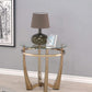 25' X 23' Champagne And Clear Glass End Table By Homeroots | End Tables | Modishstore - 2