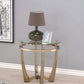25' X 23' Champagne And Clear Glass End Table By Homeroots | End Tables | Modishstore