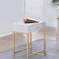 Sleek White and Brass End or Side Table By Homeroots | Side Tables | Modishstore