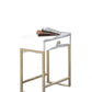 Sleek White and Brass End or Side Table By Homeroots | Side Tables | Modishstore - 4