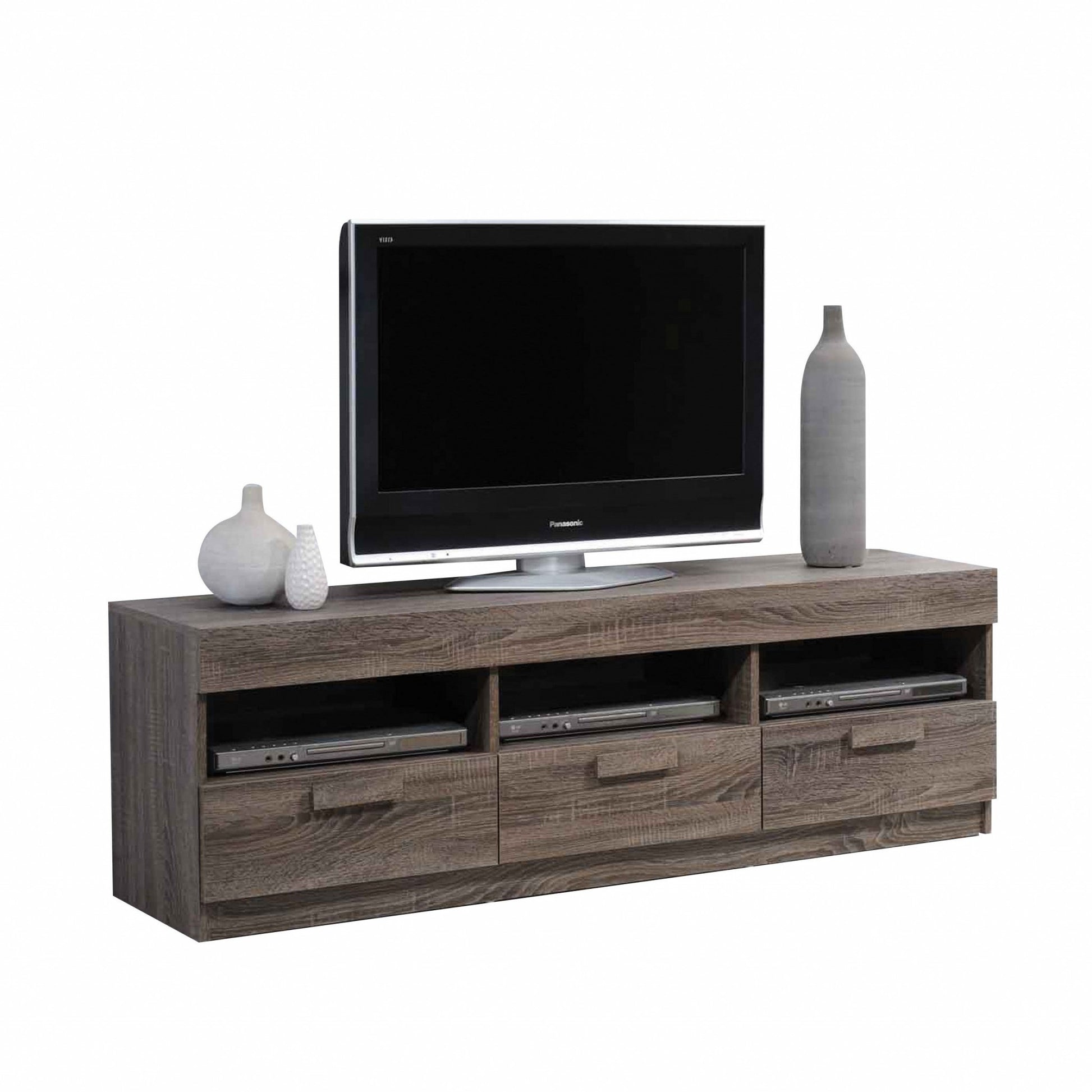 Rustic Oak Mdf Tv Stand By Homeroots | TV Stands | Modishstore - 2
