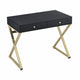 Black And Brass Particle Board Desk By Homeroots | Desks | Modishstore