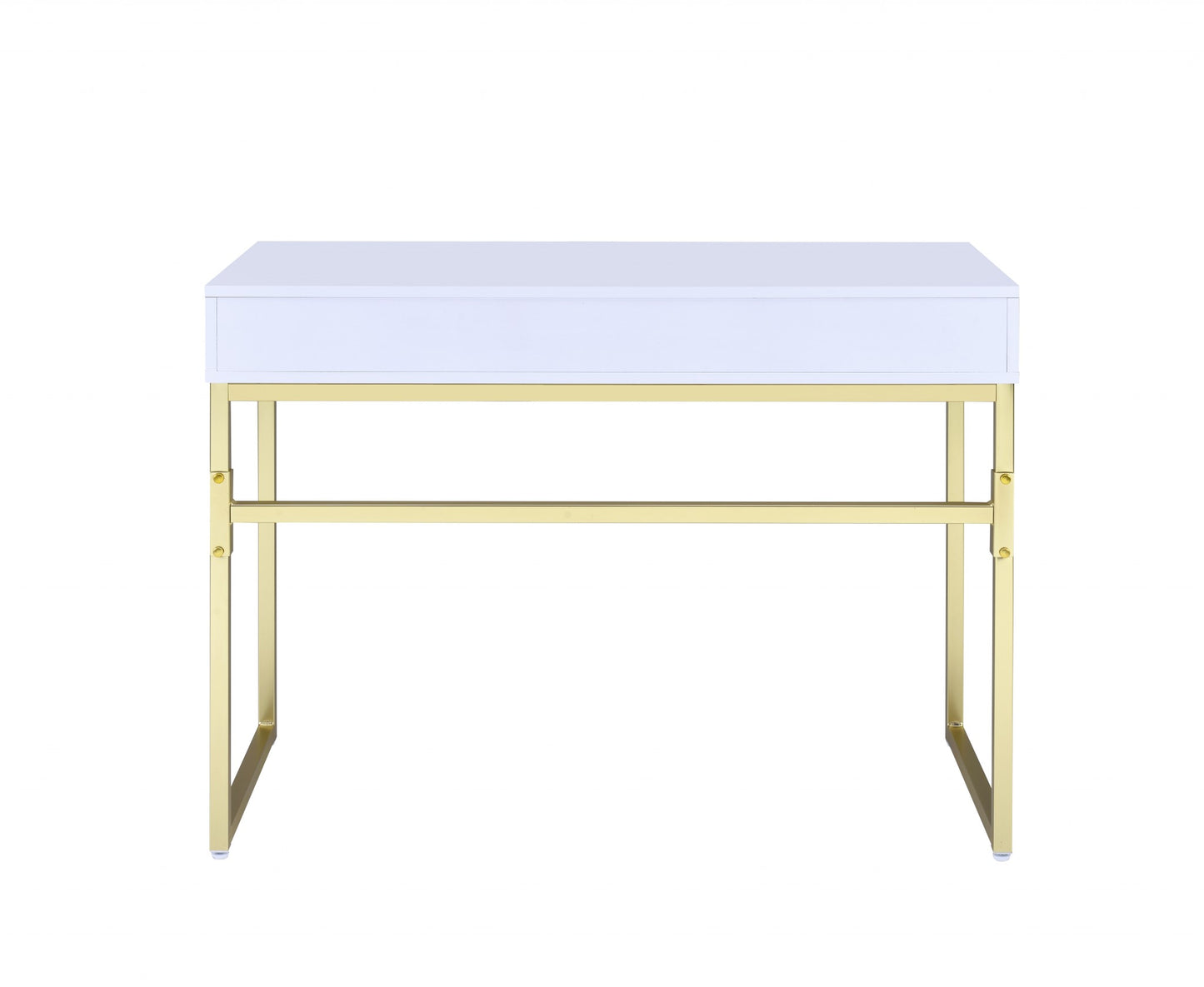 Black And Brass Particle Board Desk By Homeroots | Desks | Modishstore - 8