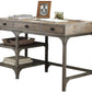 Weathered Oak And Antique Silver Desk By Homeroots | Desks | Modishstore - 2