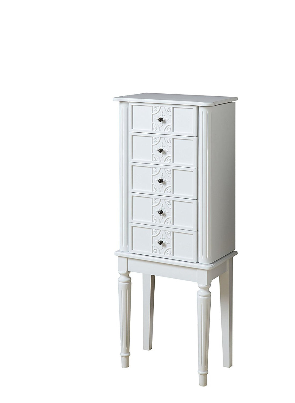 White Mirror Jewelry Armoire By Homeroots | Armoires & Wardrobes | Modishstore - 2