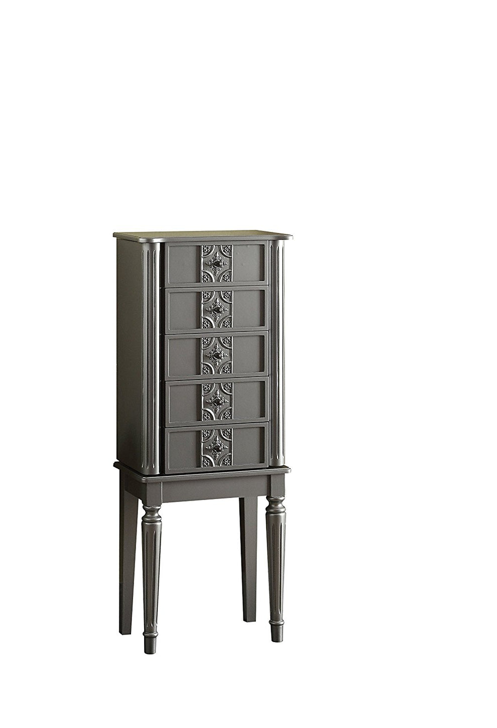 White Mirror Jewelry Armoire By Homeroots | Armoires & Wardrobes | Modishstore - 3