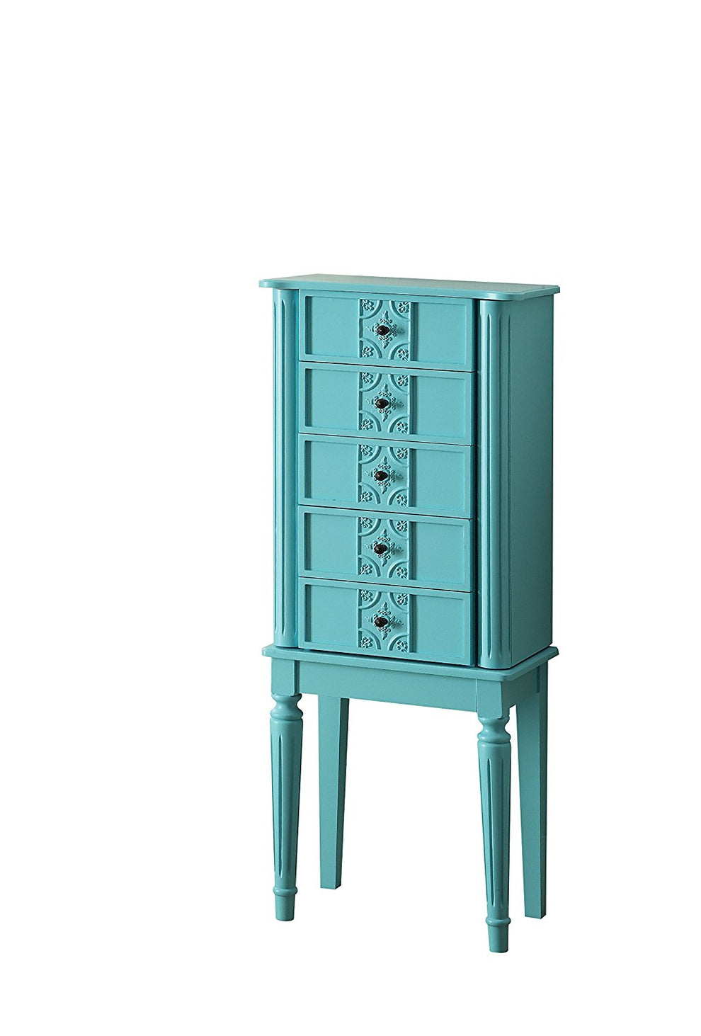 White Mirror Jewelry Armoire By Homeroots | Armoires & Wardrobes | Modishstore - 7