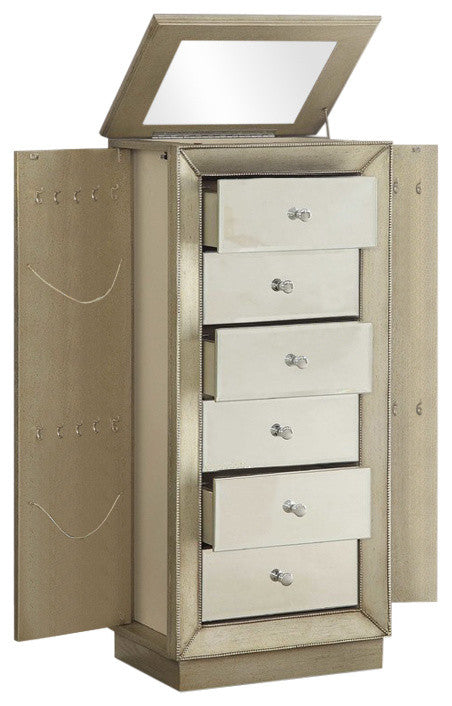 White Jewelry Armoire By Homeroots | Armoires & Wardrobes | Modishstore - 3