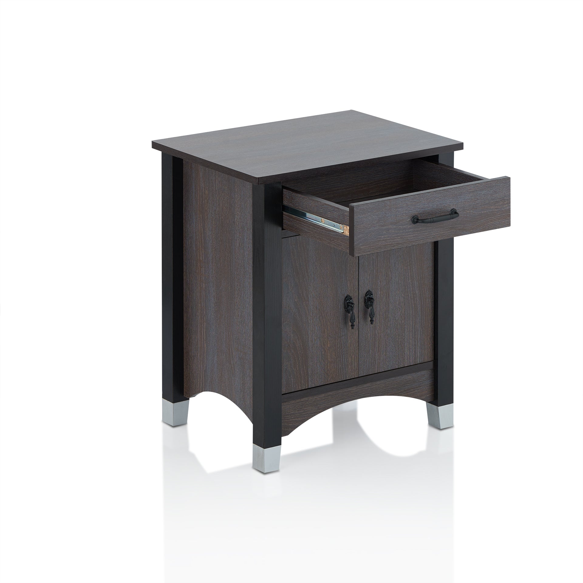 Gray Oak Wood Finish Rectangular Night Stand By Homeroots | Accent Tables | Modishstore - 2