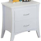 White Wooden 2 Drawer Nightstand By Homeroots | Nightstands | Modishstore - 2