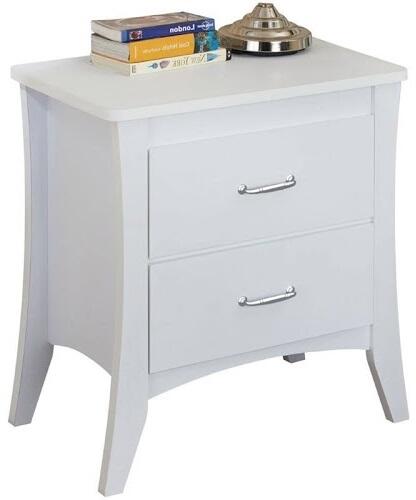White Wooden 2 Drawer Nightstand By Homeroots | Nightstands | Modishstore - 2