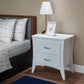 White Wooden 2 Drawer Nightstand By Homeroots | Nightstands | Modishstore