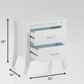 White Wooden 2 Drawer Nightstand By Homeroots | Nightstands | Modishstore - 5