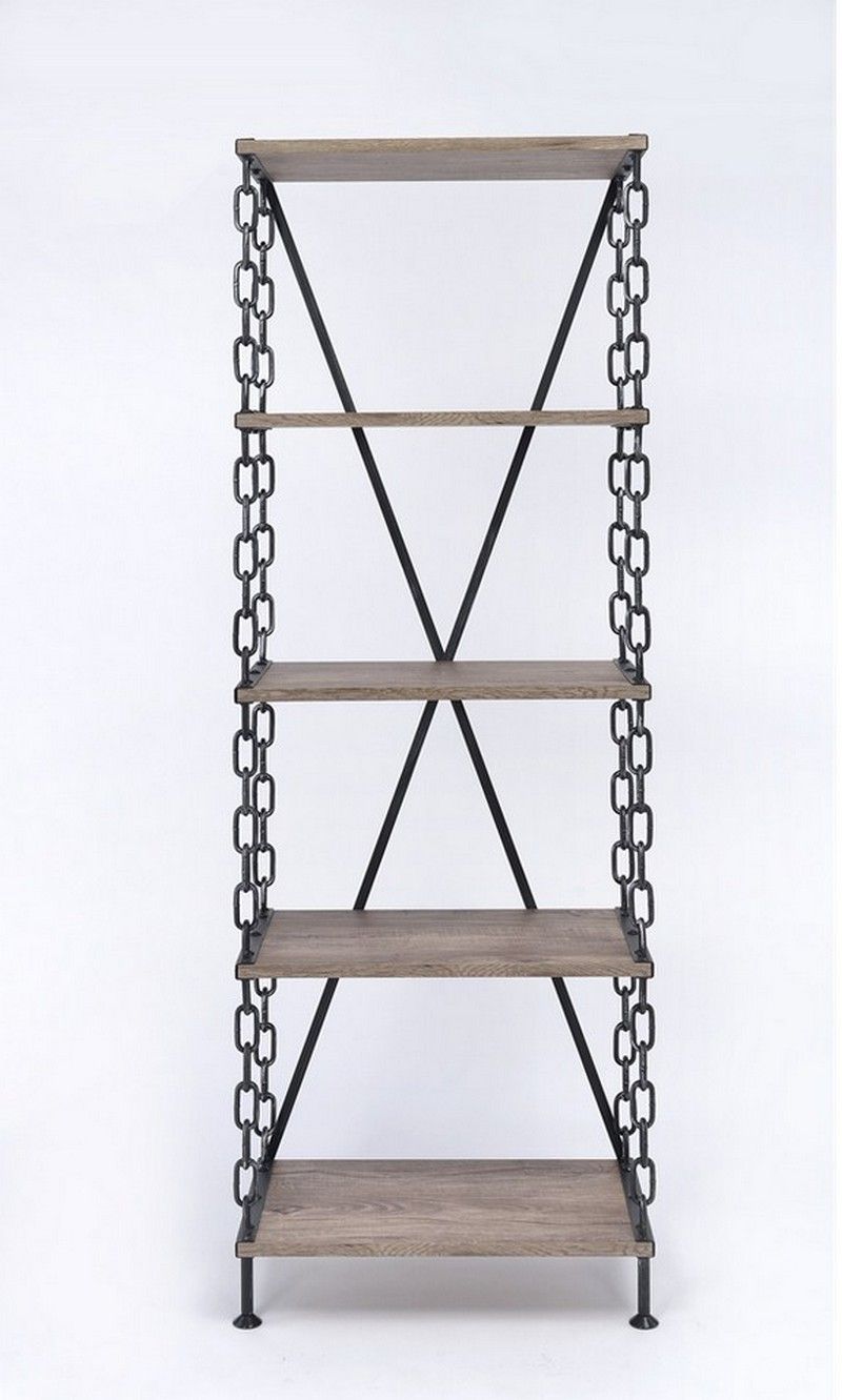 Rustic Oak And Antique Black Short Side Pier By Homeroots | Console Tables | Modishstore - 2