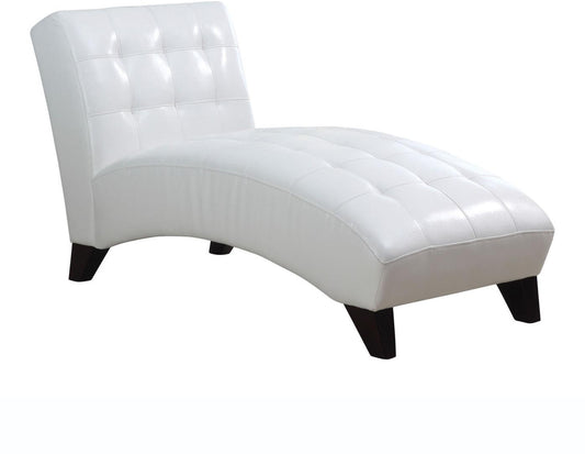 White Faux Leather Chaise Lounge Chair By Homeroots | Lounge Chairs | Modishstore