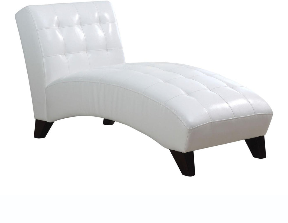White Faux Leather Chaise Lounge Chair By Homeroots | Lounge Chairs | Modishstore - 2