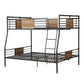 Sandy Black Dark Bronze Handbrushed Full Xl Over Queen Bunk Bed By Homeroots - 286144 | Beds | Modishstore - 2