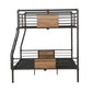 Sandy Black Dark Bronze Handbrushed Full Xl Over Queen Bunk Bed By Homeroots - 286144 | Beds | Modishstore - 3