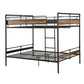 Sandy Black Dark Bronze Handbrushed Queen Over Queen Bunk Bed By Homeroots - 286145 | Beds | Modishstore - 2