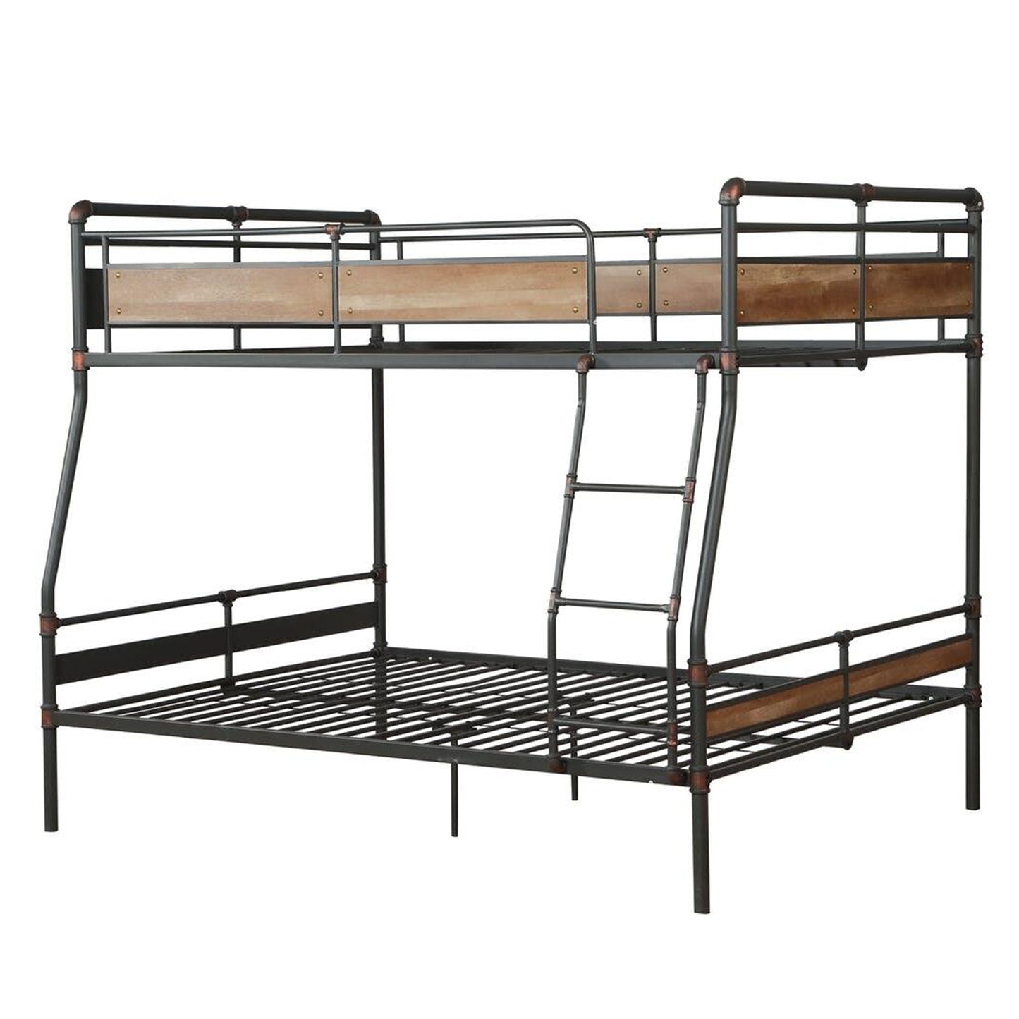 Sandy Black Dark Bronze Handbrushed Full Xl Over Queen Bunk Bed By Homeroots - 286146 | Beds | Modishstore - 2