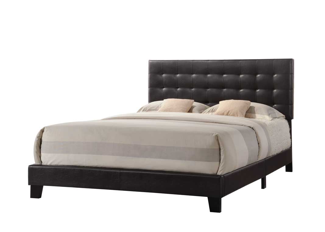 Queen Espresso Pu Bed By Homeroots - 286157 | Beds | Modishstore - 2