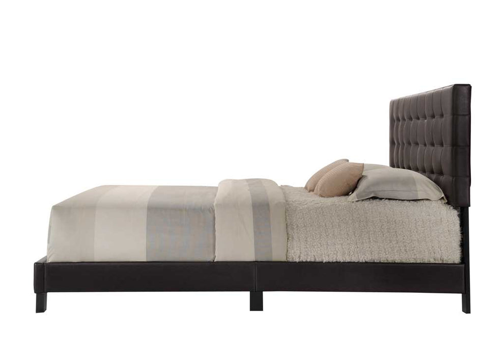 Queen Espresso Pu Bed By Homeroots - 286157 | Beds | Modishstore - 4