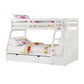 Twin Over Full White Storage Ladder And Trundle Bunk Bed By Homeroots | Beds | Modishstore - 3