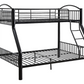 Twin Over Full Black Bunk Bed By Homeroots | Beds | Modishstore - 2