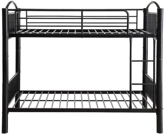 Twin Over Twin Black Metal Bunk Bed By Homeroots - 286163 | Beds | Modishstore