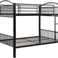 Black Metal Full Over Full Bunk Bed By Homeroots | Beds | Modishstore