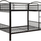Black Metal Full Over Full Bunk Bed By Homeroots | Beds | Modishstore - 2