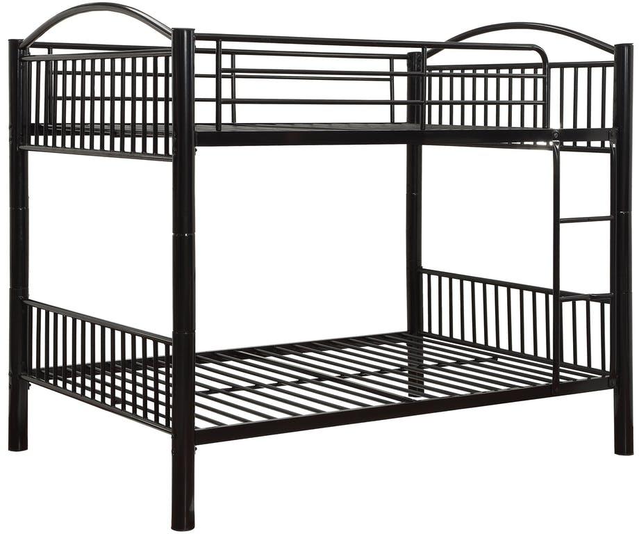 Black Metal Full Over Full Bunk Bed By Homeroots | Beds | Modishstore