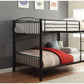 Black Metal Full Over Full Bunk Bed By Homeroots | Beds | Modishstore - 2