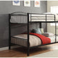 Black Metal Full Over Full Bunk Bed By Homeroots | Beds | Modishstore