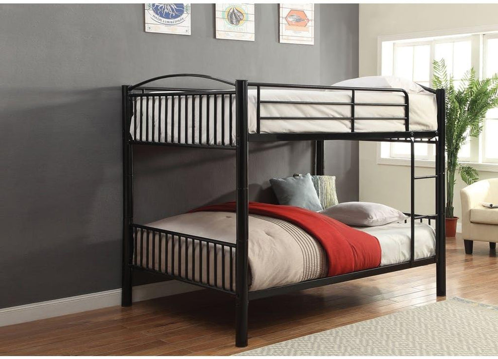 Black Metal Full Over Full Bunk Bed By Homeroots | Beds | Modishstore