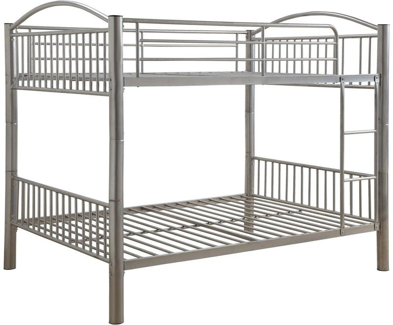 Black Metal Full Over Full Bunk Bed By Homeroots | Beds | Modishstore - 4